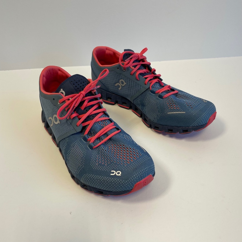 On Cloud X Womens Running Shoes Blue Coral Mesh Sneakers US 8.5 EUR 40 UK 6.5